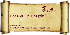 Barthalis Abigél névjegykártya